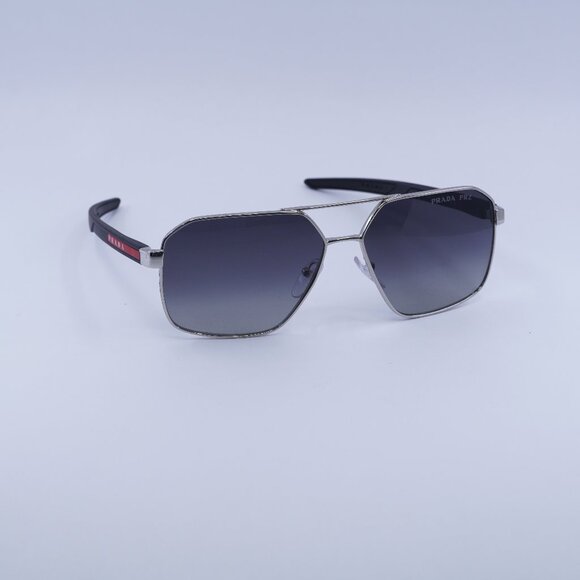 🕶️ New Prada Sport PS55WS 1BC06G Sunglasses - Silver Frame, Polarized Lenses - Picture 1 of 10